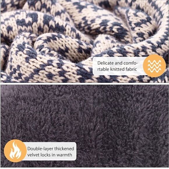 Winter Knit Scarf Beanie and Gloves set - Picture 4 of 6